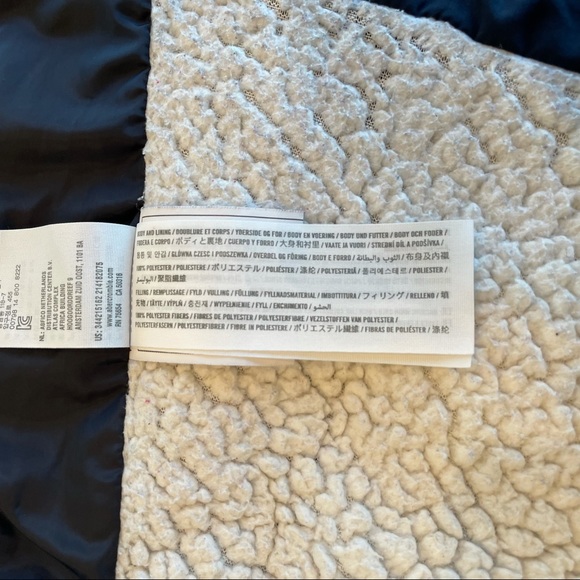 Navy Sherpa Lined Puffer Jacket with Hood - Picture 6 of 11